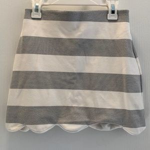 Topshop Striped Mini Scalloped Skirt